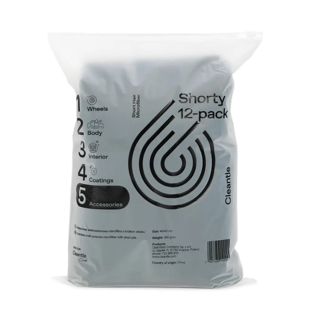 Mikrofibra krótkie włosie - shorty 12pak 350 gsm